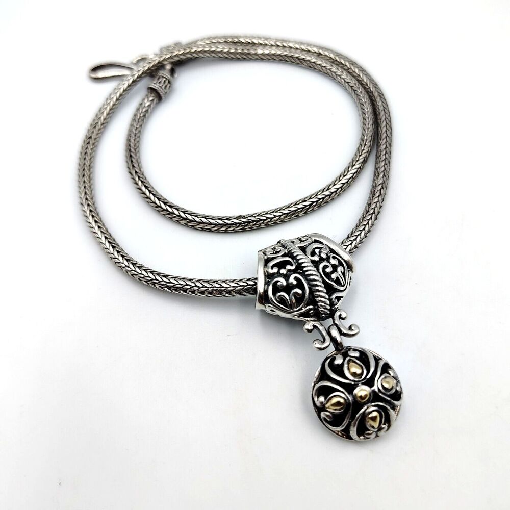 Samuel B Behnam BJC Sterling Silver 925 18k Gold Pendant Necklace Original Chain